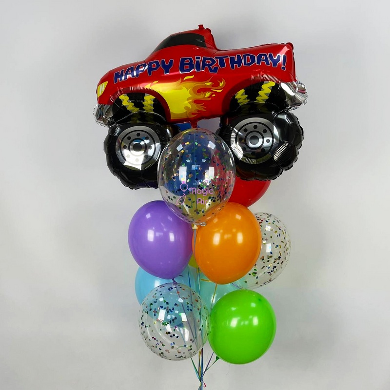 Набір гелієвих кульок "Джип - Happy Birthday" buket - 0189 фото