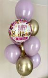 Набір кульок Happy Birthday - лаванда/золото