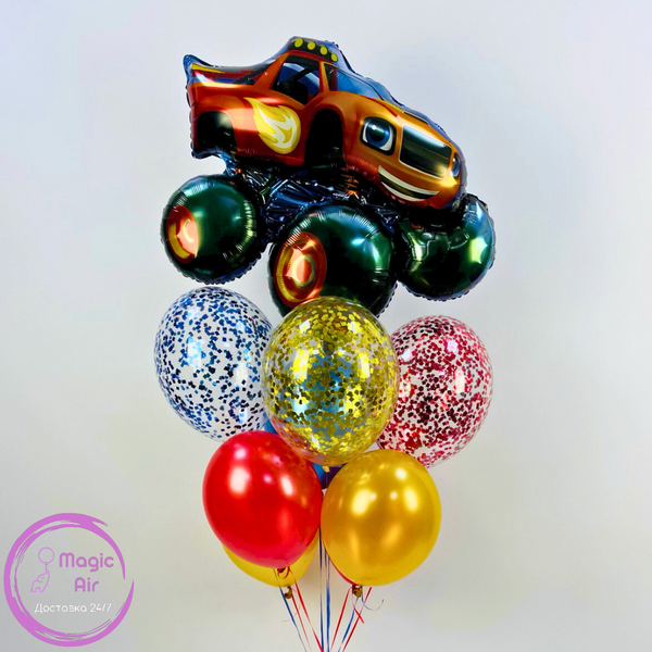 Набор гелиевых шаров "Джип Вспыш" buket - 0120 фото