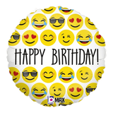 Фольгована кулька Happy Birthday emoji