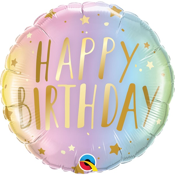 Фольгована кулька Happy Birthday - Зірки омбре 3202-1032 фото