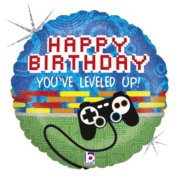 Фольгированный шар Happy Birthday- игровой джойстик 3202-0733 фото