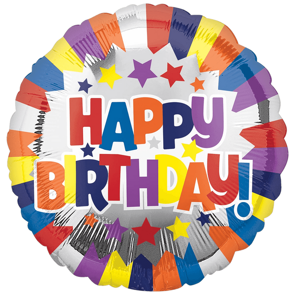 Фольгована кулька Happy Birthday зірочки 3202-2917 фото