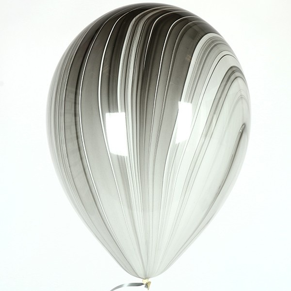 Гелієва кулька Агат чорно-білий 1108-0440 фото