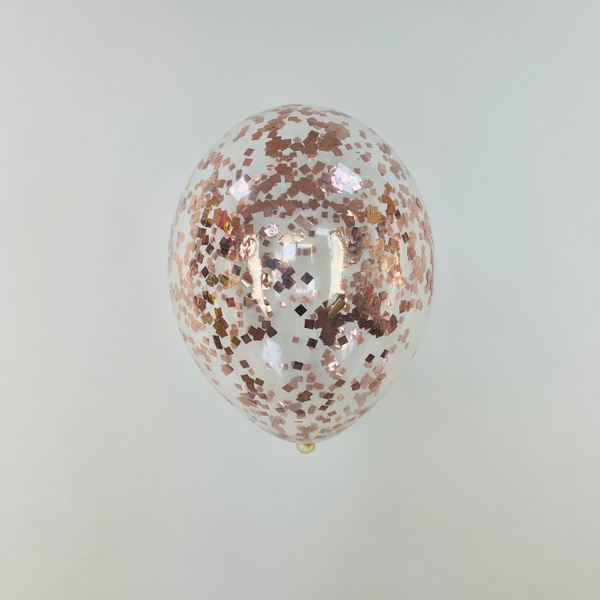 Гелиевый шар с конфетти Розовое золото - квадрат 7455-016 фото